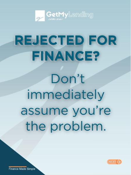 Rejected for finance? Don’t immediately assume you’re the problem.

A finance decline does not always mean you are not eligible for finance.

Different lenders have different policies, assessment criteria and lending appetites. A lender may decline an application simply because your circumstances do not fit their particular lending criteria.

That is why understanding the reason behind the decline matters before deciding what to do next.

Your financial situation may need a different approach, not a dead end.

One NO does not have to be the final answer.

DM us to discuss your situation and explore your options.
📞 02 7235 5322
✉️ info@getmylending.com.au

#FinanceDeclined #LoanReview #FinanceOptions #AlternativeLending #BorrowSmart #LoanSolutions #FinanceBroker #CommercialFinance #BusinessFinance #SmallBusinessFinance #AssetFinance #EquipmentFinance #WorkingCapital #PropertyFinance #HomeLoansAustralia #MortgageBroker